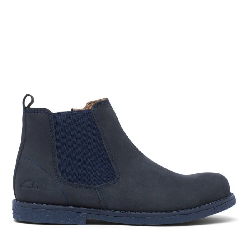 CLARKS CHELSEA II - NAVY WAXY NUBUCK