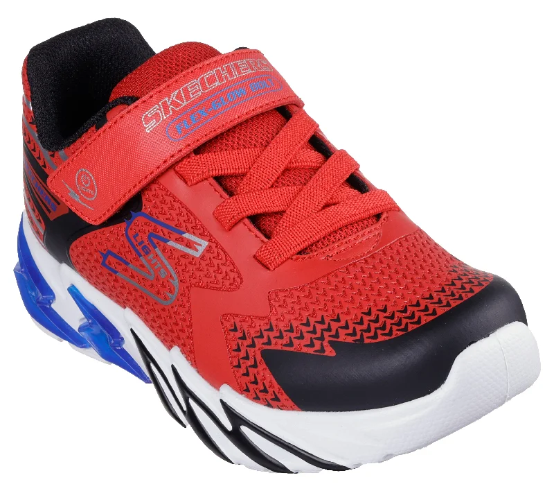 SKECHERS FLEX GLOW BOLT - RED BLACK