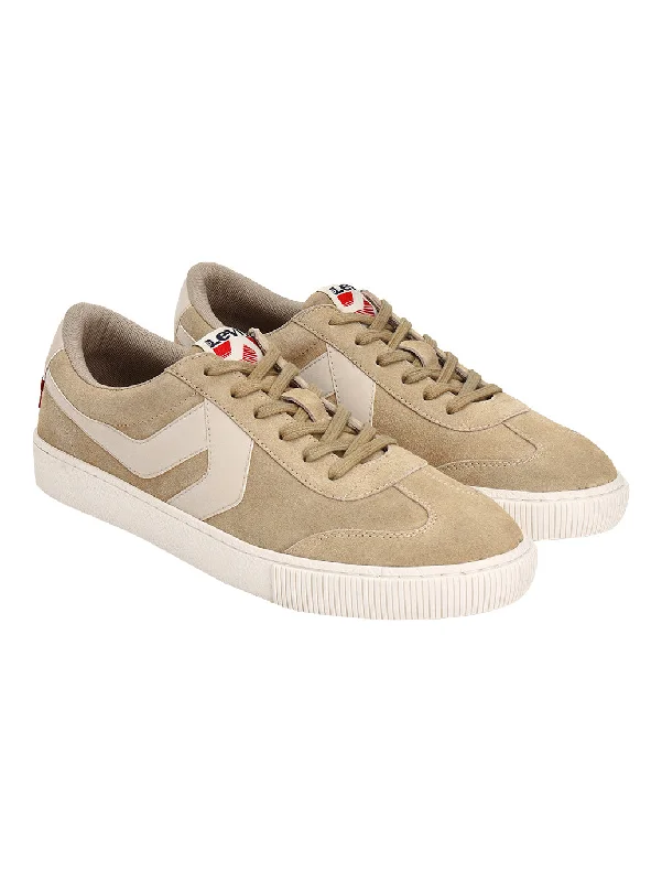 Men's Beige Colorblock Sneakers