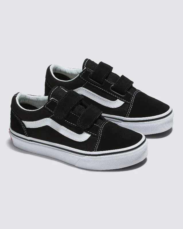 VANS OLD SKOOL YOUTH VELCRO - BLACK WHITE