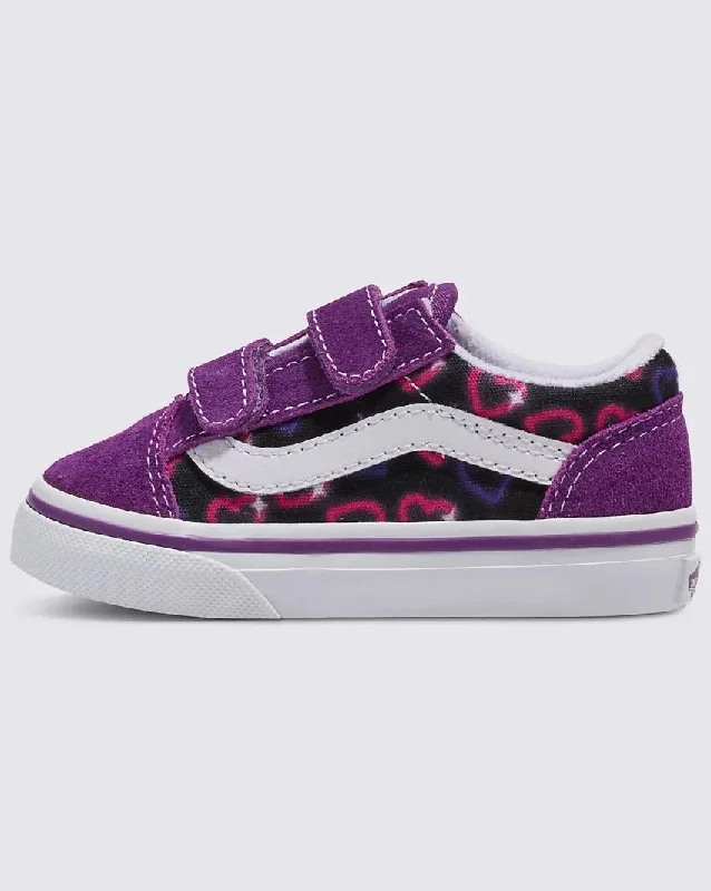 VANS OLD SKOOL INFANT NEON HEARTS PURPLE MULTI