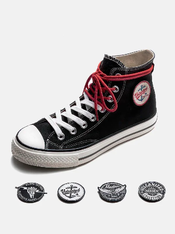 Velcro Patches High-Top Canvas Sneakers