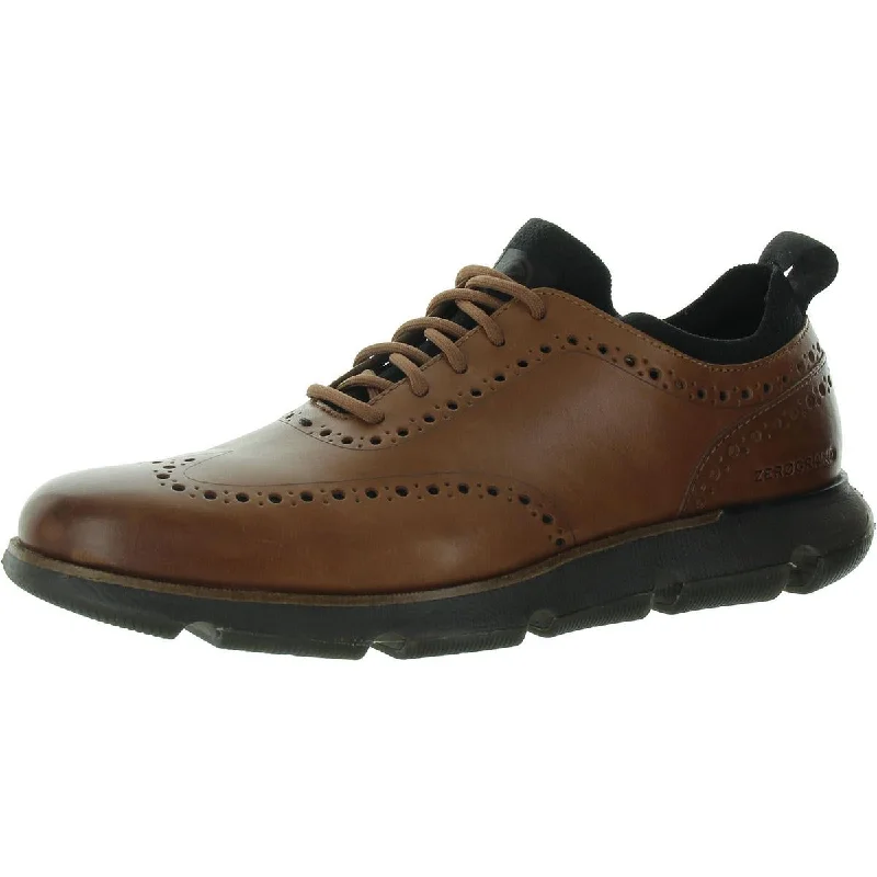 4.ZEROGRAND Mens Leather Flats Oxfords