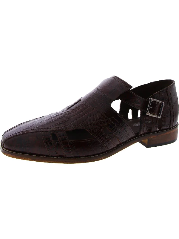 Calvino  Mens Leather Slip On Oxfords