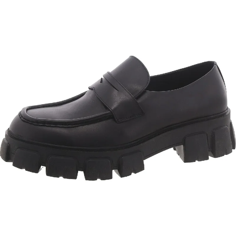 Centro Mens Leather Lugged Sole Loafers