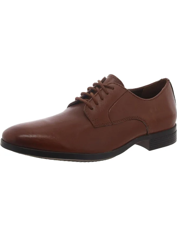 Conwell Plain Mens Faux Leather Lace-Up Derby Shoes