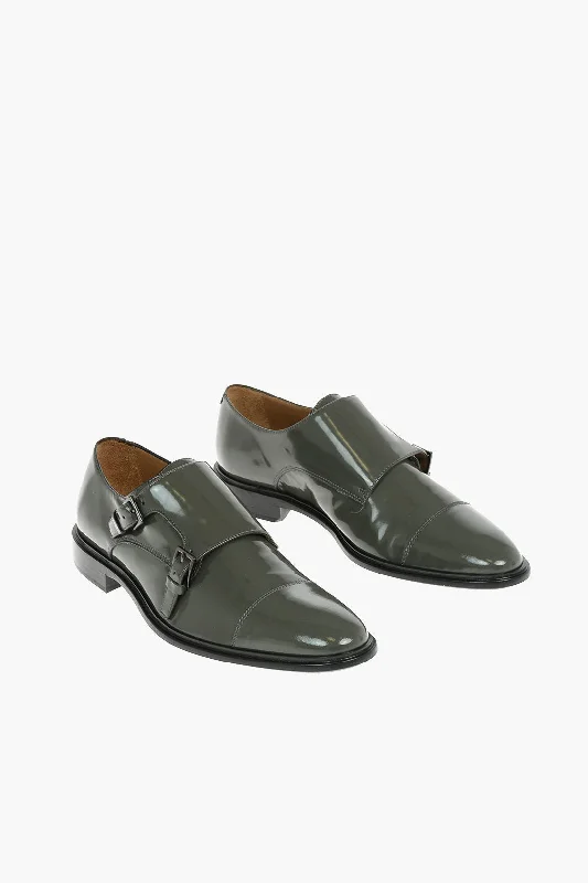 Corneliani Leather Monk Strap Shoes With Leather Soles