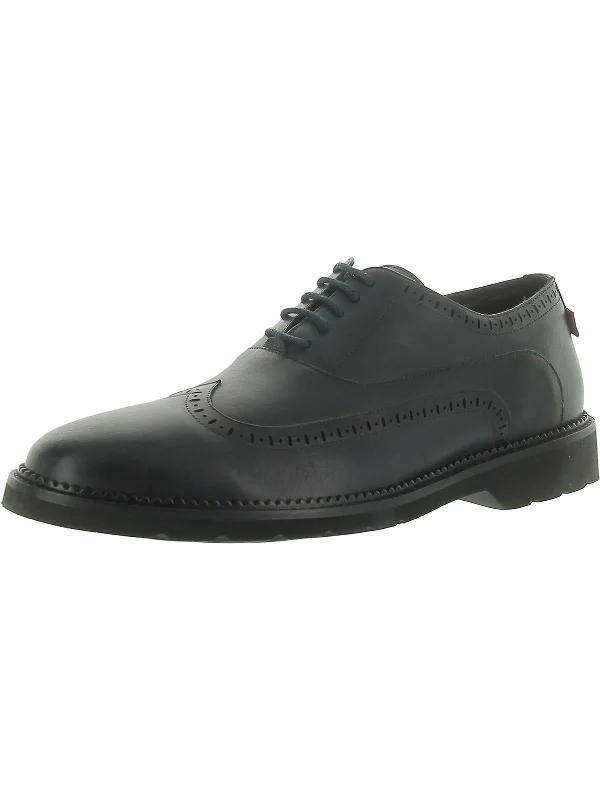 FREEMAN STREET Mens Faux Leather Wingtip Brogue Oxfords