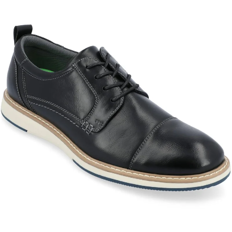 Jedd Mens Faux Leather Lace-Up Derby Shoes