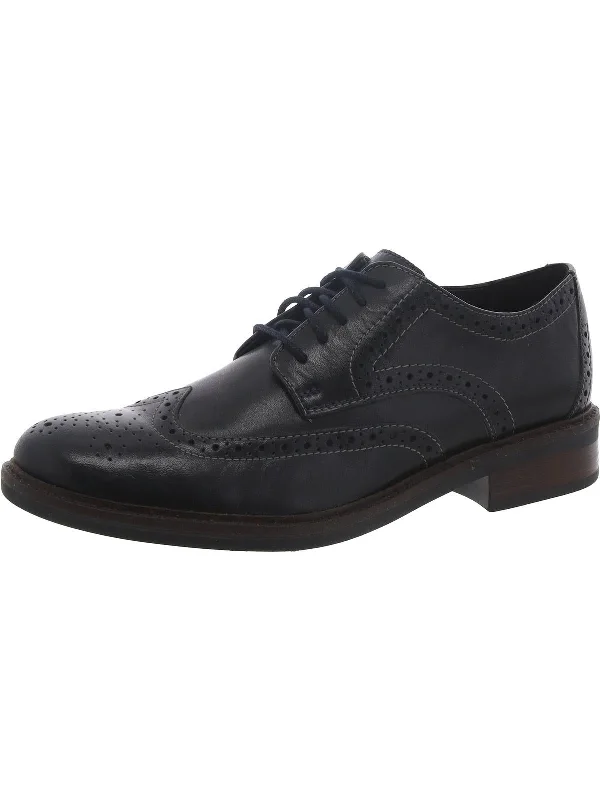 Maxton Wing Mens Leather Lace-Up Derby Shoes