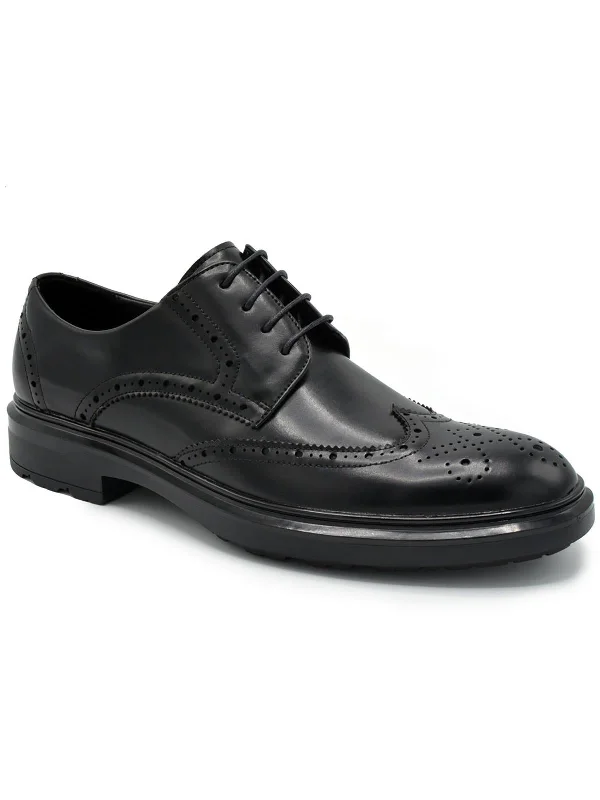 Mens Faux Leather Lace-Up Oxfords