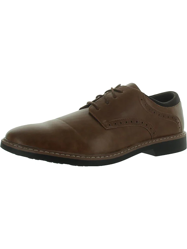 Mens Leather Lace-Up Oxfords