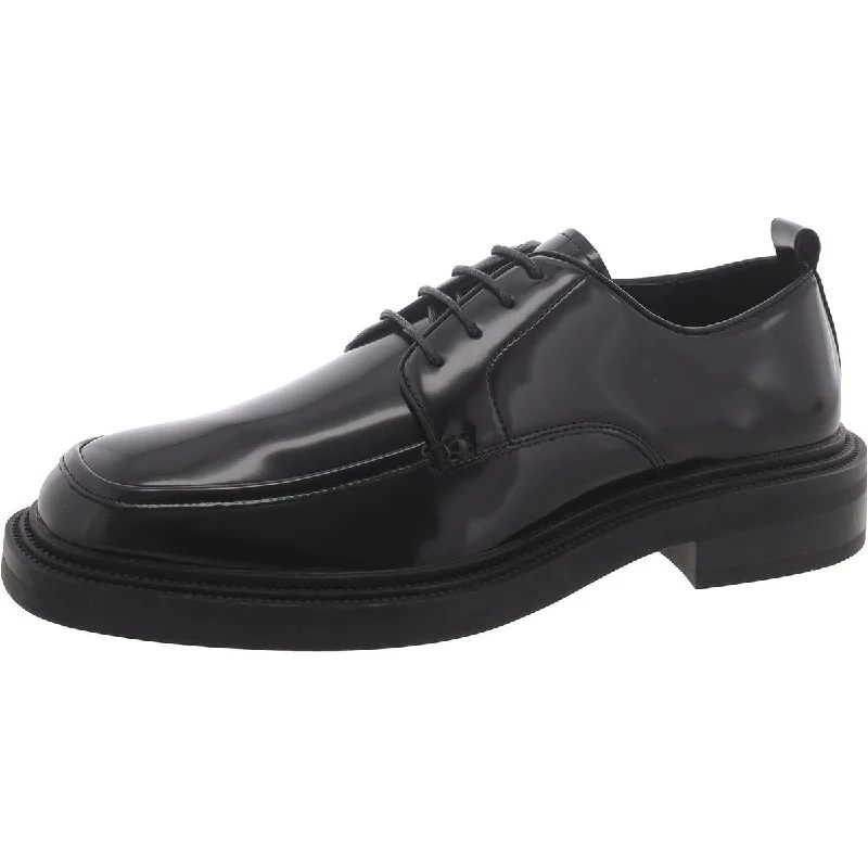 Nabil Mens Faux Leather Lace-Up Derby Shoes