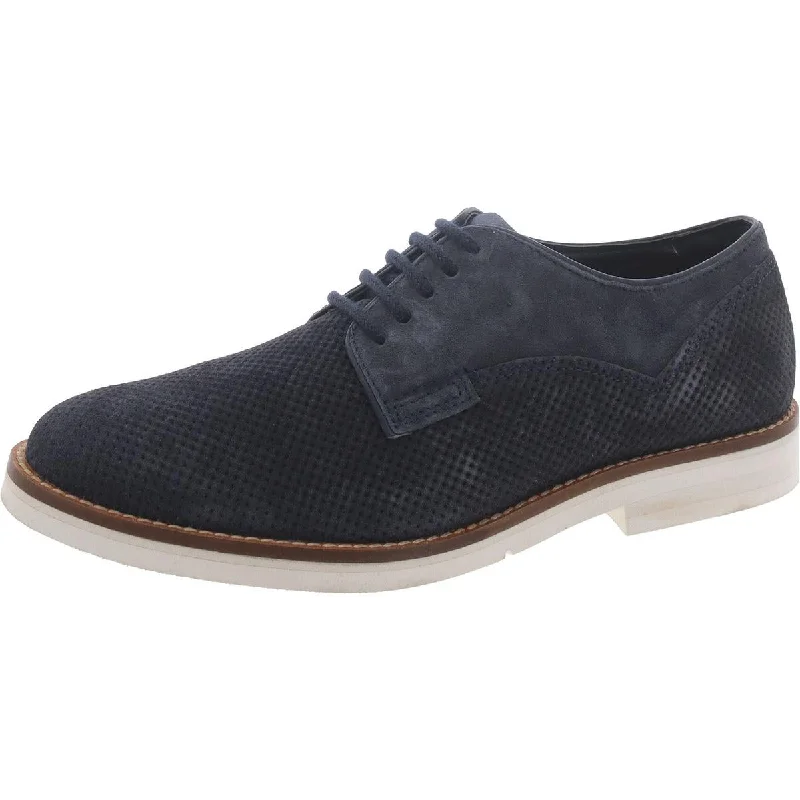 Provee Mens Suede Lace-Up Derby Shoes