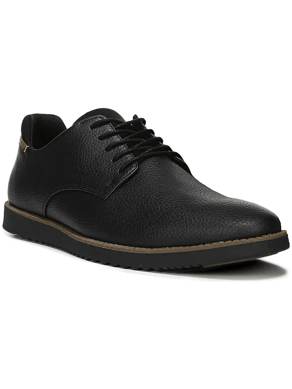 Sync Mens Faux Leather Lace-Up Oxfords