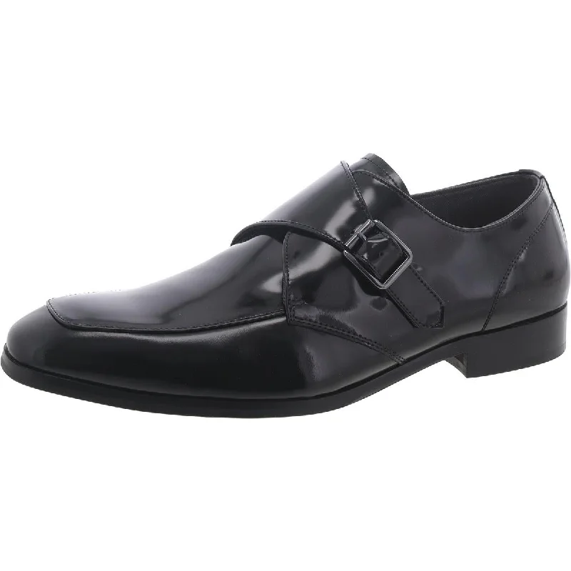 Tenzy Mens Leather Single Monk Shoes