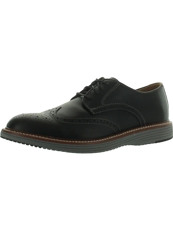 Upton Mens Leather Brogue Derby Shoes