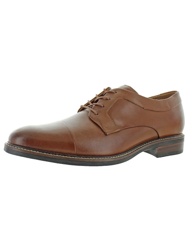 Warren Mens Leather Lace Up Derby Shoes